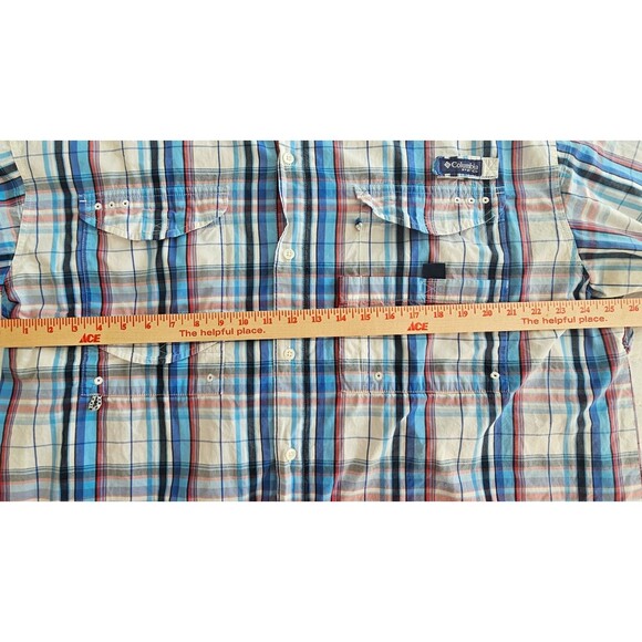 Columbia Men PFG Super Bonehead Multicolor Plaid Short Sleeve Camp Shirt Size XL - Picture 10 of 11